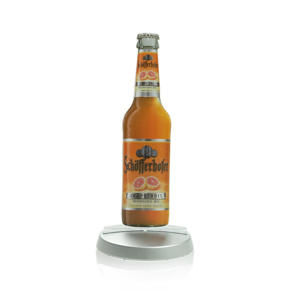1x présentoir de table Schöfferhofer en forme de bouteille de vin Grape