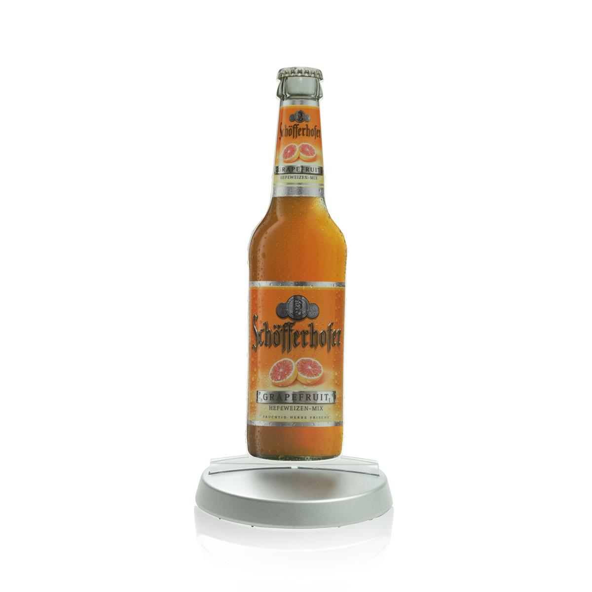 1x présentoir de table Schöfferhofer en forme de bouteille de vin Grape