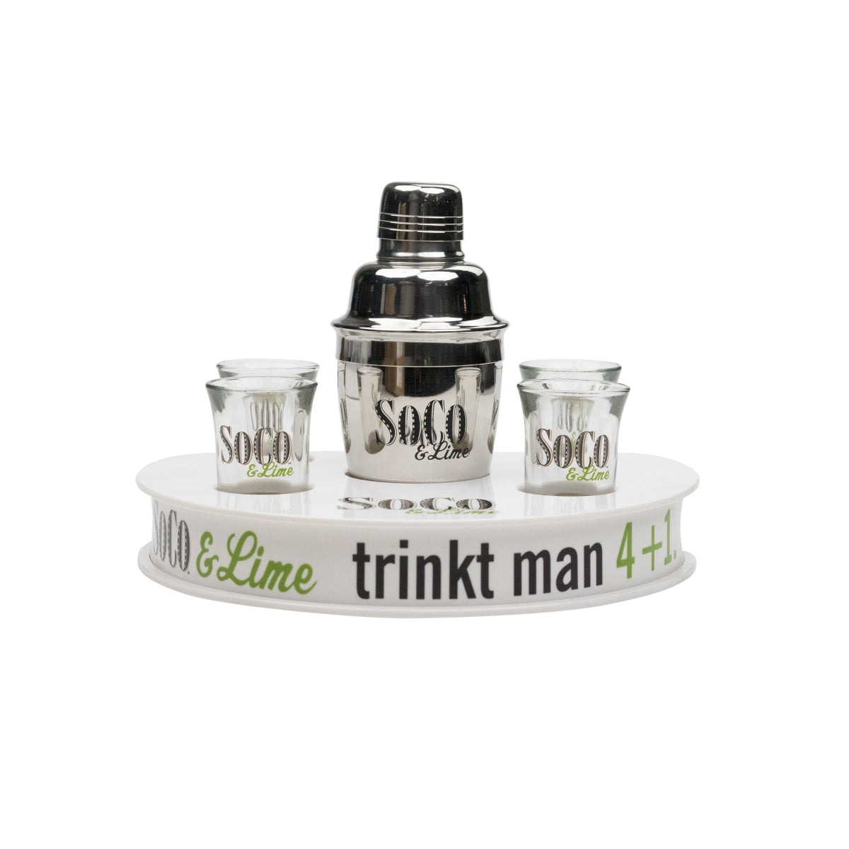 1x Soco Lime Whiskey Shotset 12 verres à shot, 1 shaker et 1 plateau – Vue 2