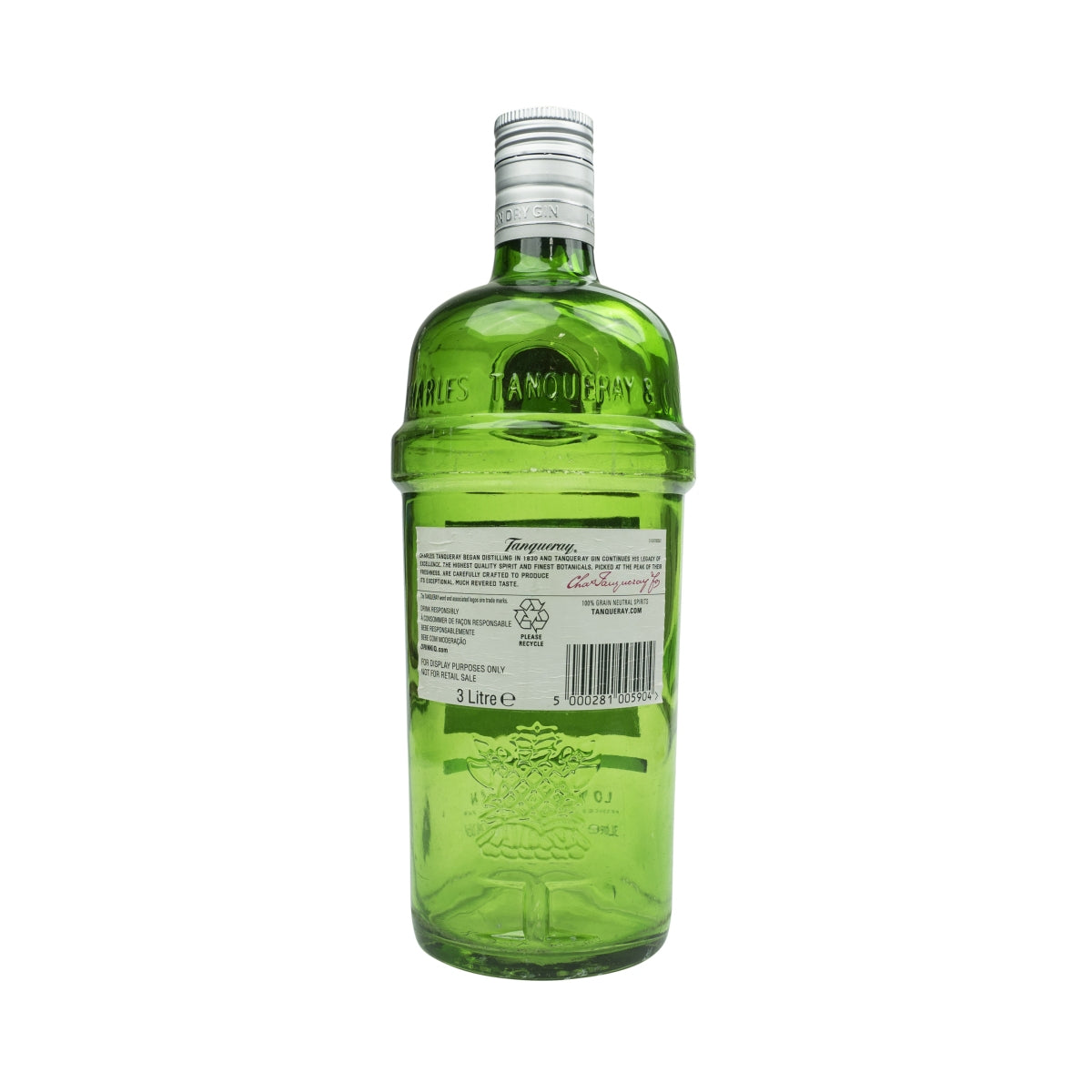 1 bouteille de gin Tanqueray en verre véritable de 3 litres – Vue 2