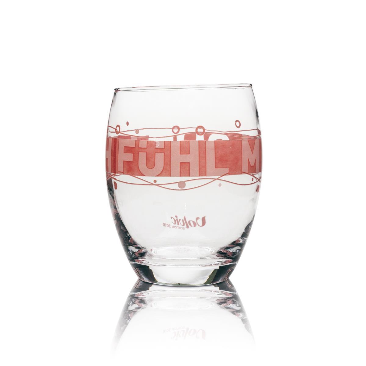 1x verre à eau Volvic édition 2010, rose – Vue 3