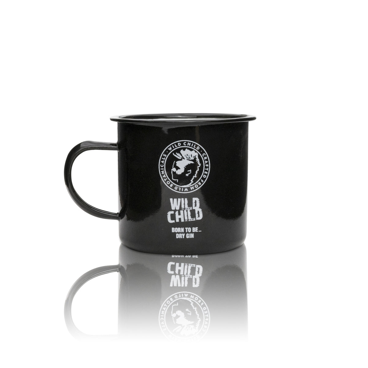 1x tasse Wild Child Gin en métal émaillé noir