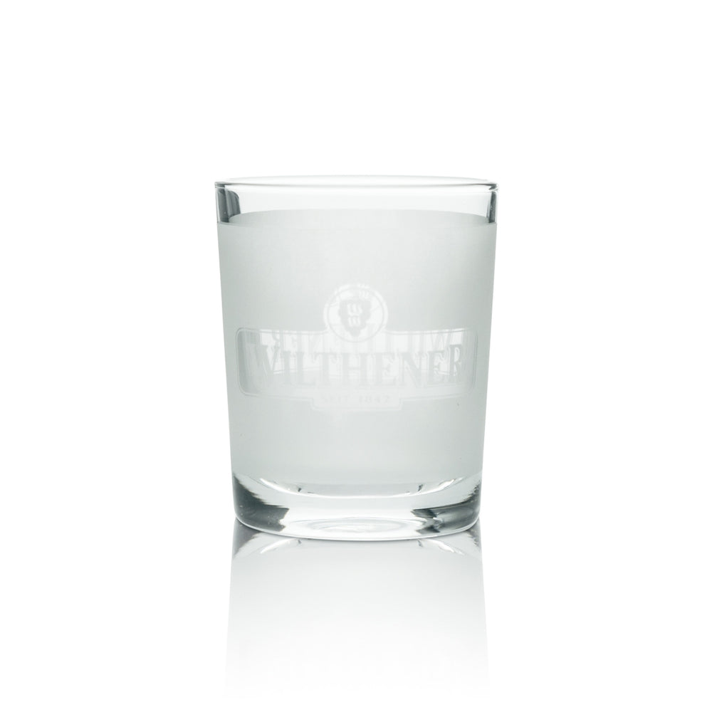 1x Wilthener vin bougie chauffe-plat verre dépoli logo
