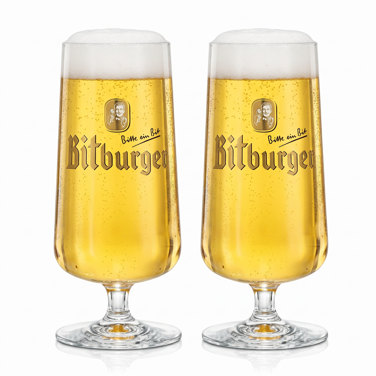 2 verres à bière Bitburger 0,3l coupe Rastal neuf