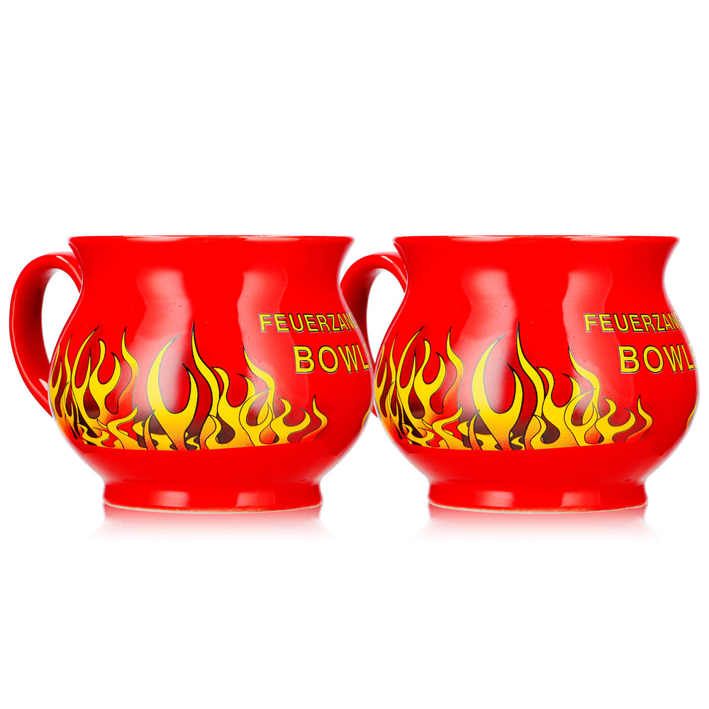 2 tasses à vin chaud Mohaba, forme sphérique, « Feuerzangenbowle », rouge vif, 0,2 l, graduées