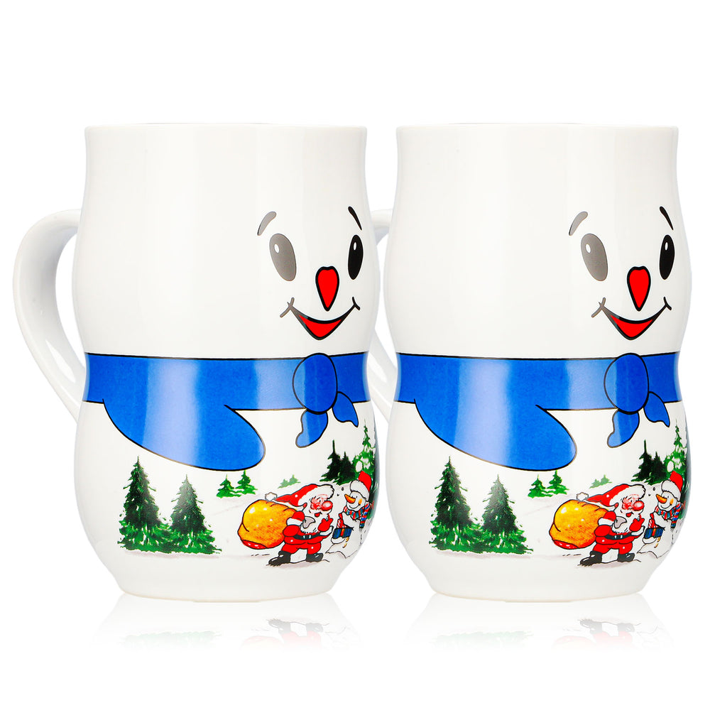 2 tasses à vin chaud Mohaba « Bonhomme de neige » Iceman Père Noël, blanches, 0,2 l, graduées