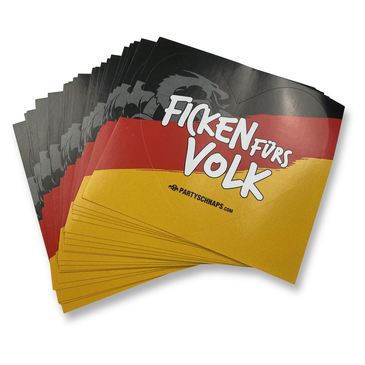 20 autocollants « Ficken » (baiser) pour la liqueur « Ficken fürs Volk » (baiser pour le peuple) en allemand