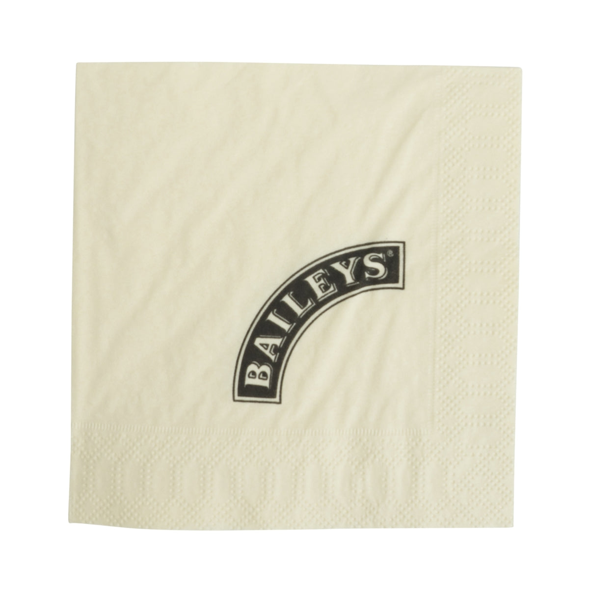 250 serviettes en papier Baileys crème avec logo incurvé