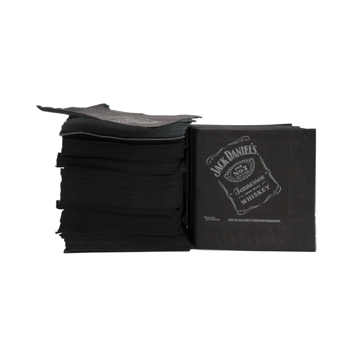 250 serviettes Jack Daniels Whiskey noires 12x12