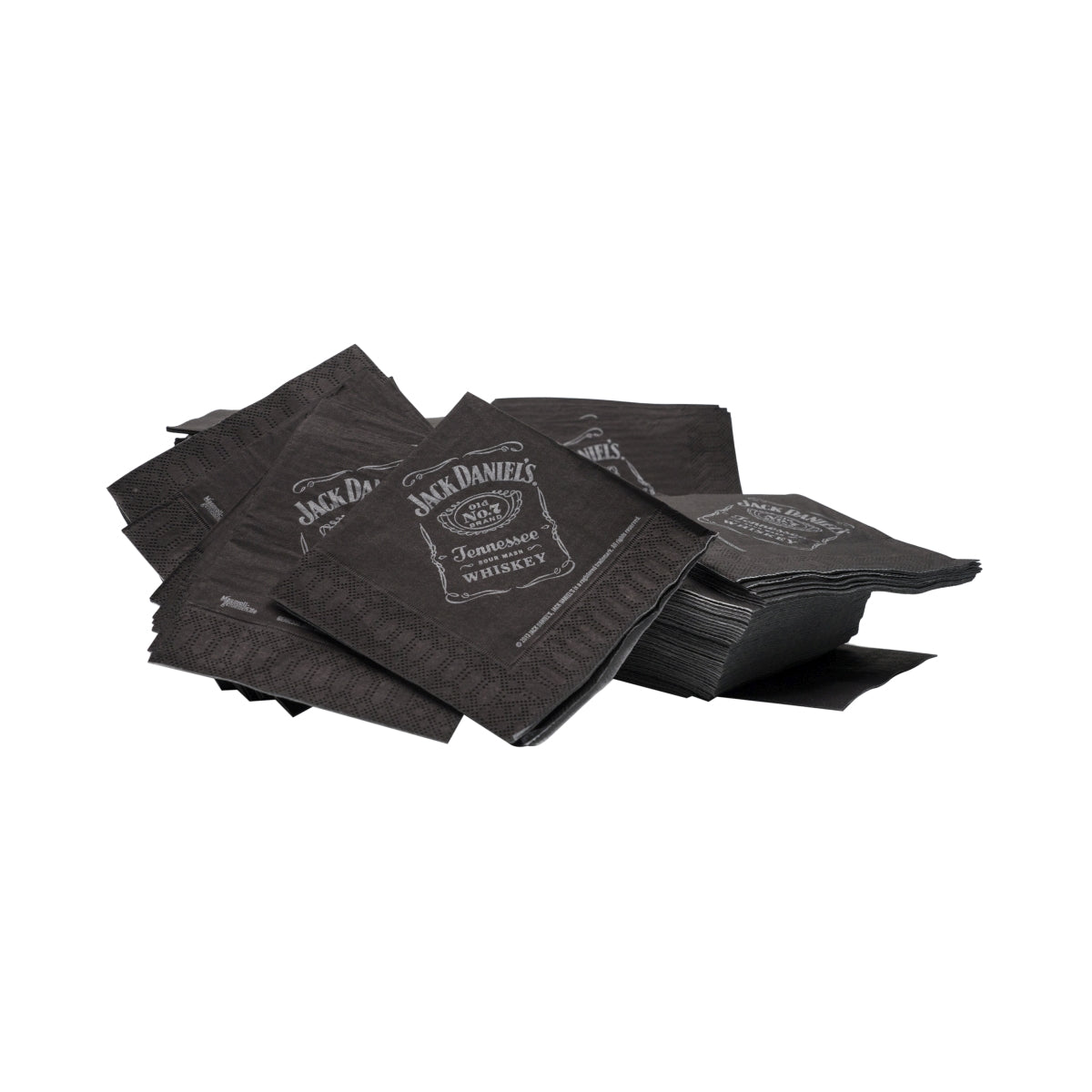 250 serviettes Jack Daniels Whiskey noires 12x12 – Vue 2