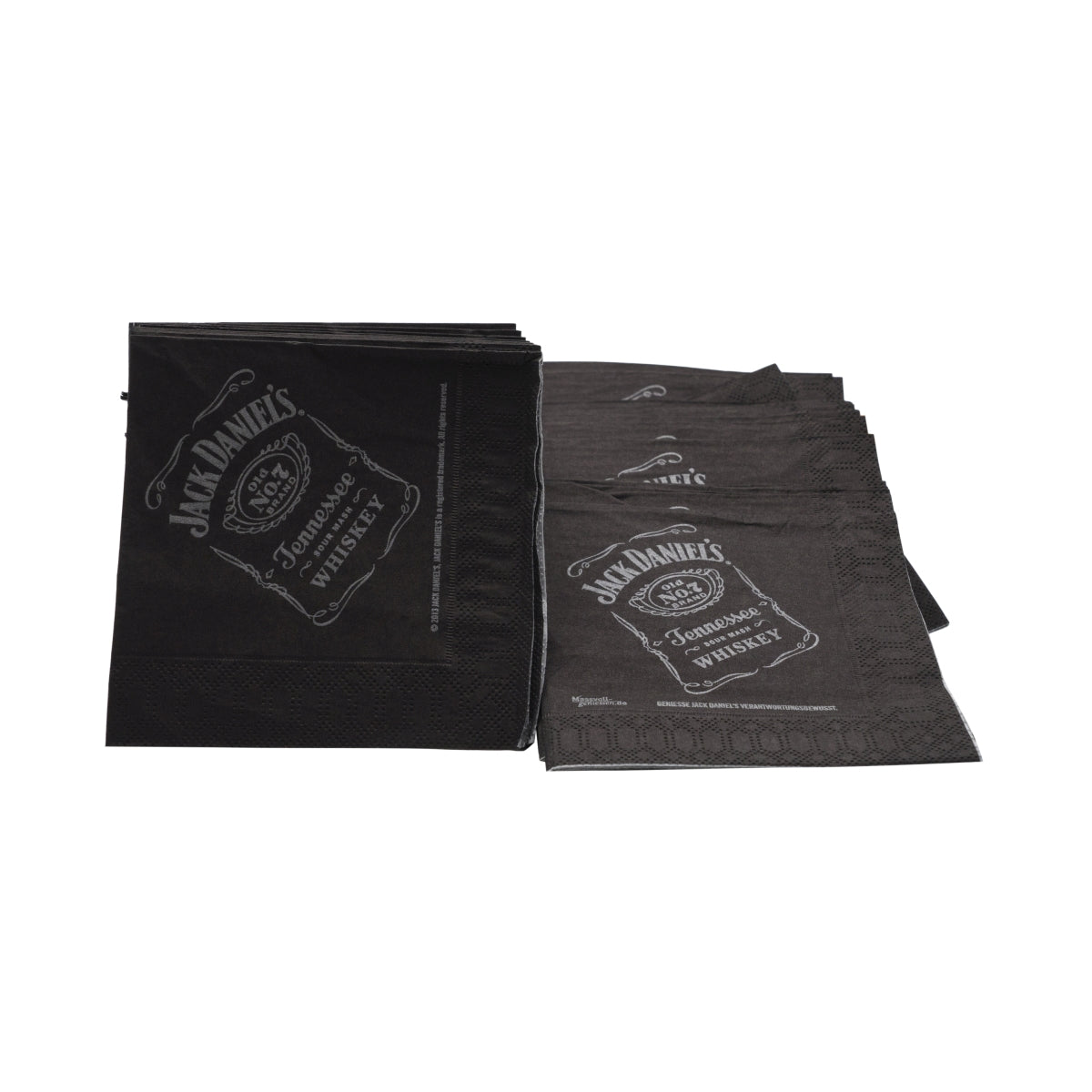 250 serviettes Jack Daniels Whiskey noires 12x12 – Vue 3