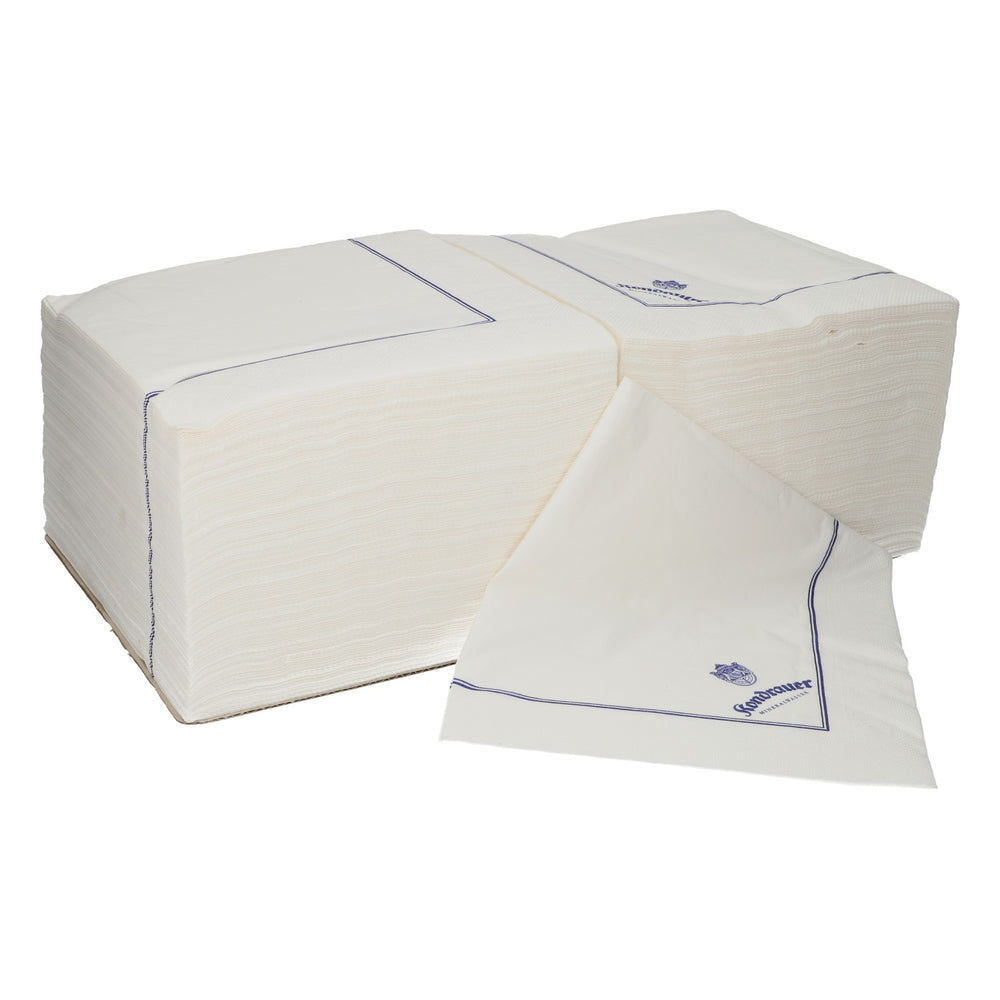 250 serviettes en papier Kondrauer blanches, grandes (env. 39 x 39 cm), pour bars et restauration