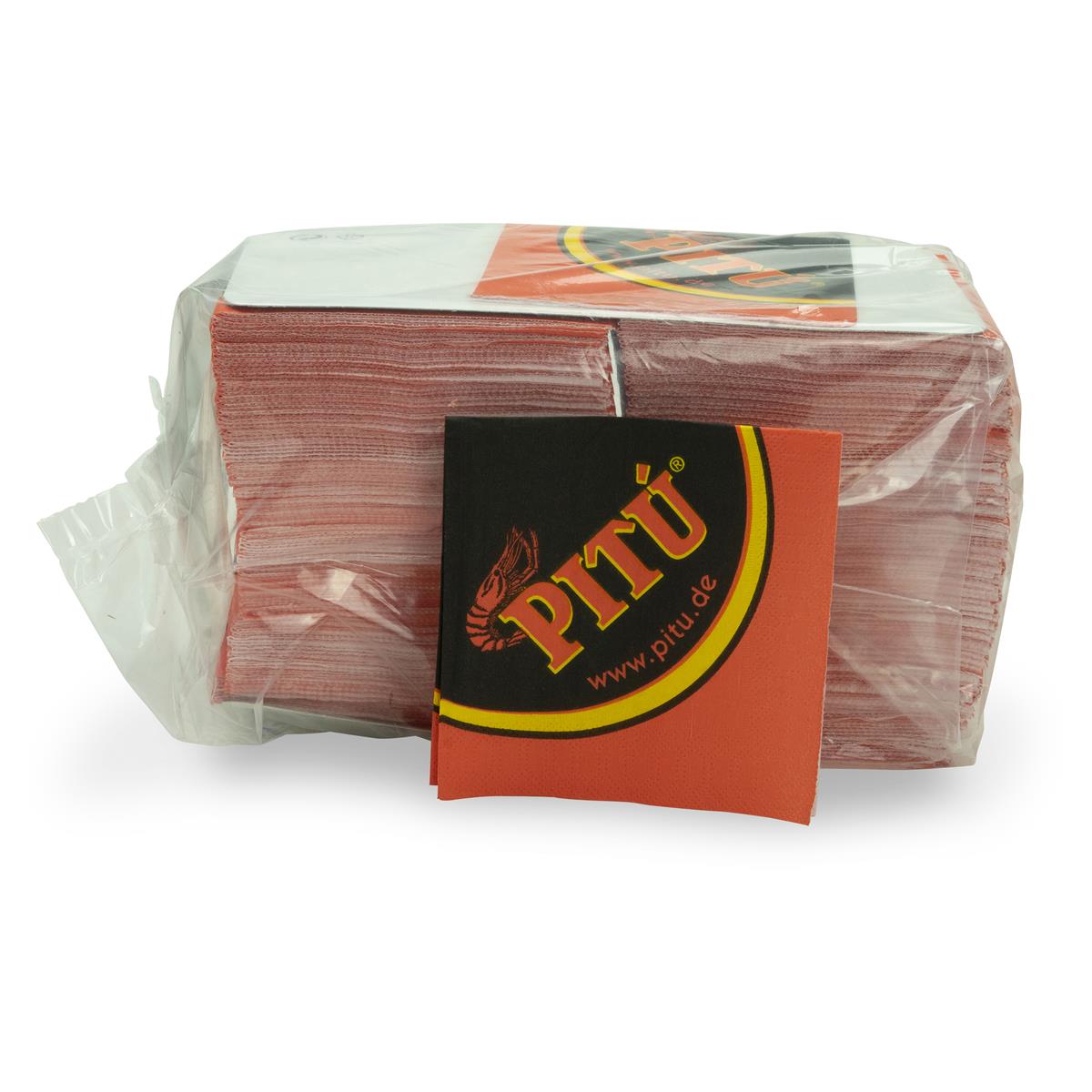 250 serviettes Pitu Rum  rouge noir 24x24 3 couches