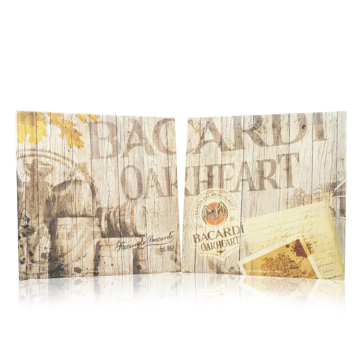 2x Bacardi Rhum Toile Logo Oakheart