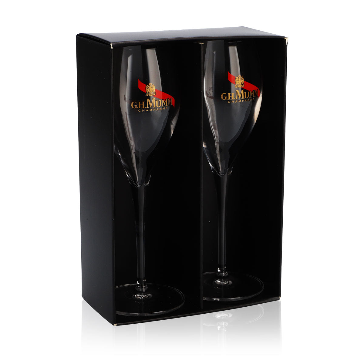 2x G.H. Mumm Champagne Verres à champagne Verre 0,17 l Flûte Coffret cadeau