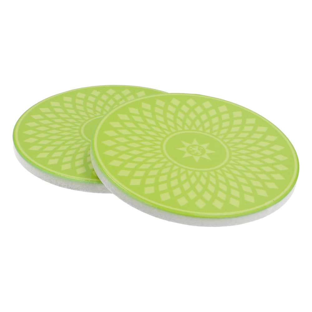 2x Gerolsteiner sous-verres Sous-verres en verre avec pied en liège Céramique Vert