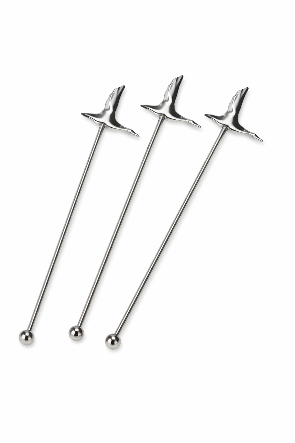 3x Grey Goose Vodka Agitateur en acier inoxydable « Oie » Accessoire de bar en métal