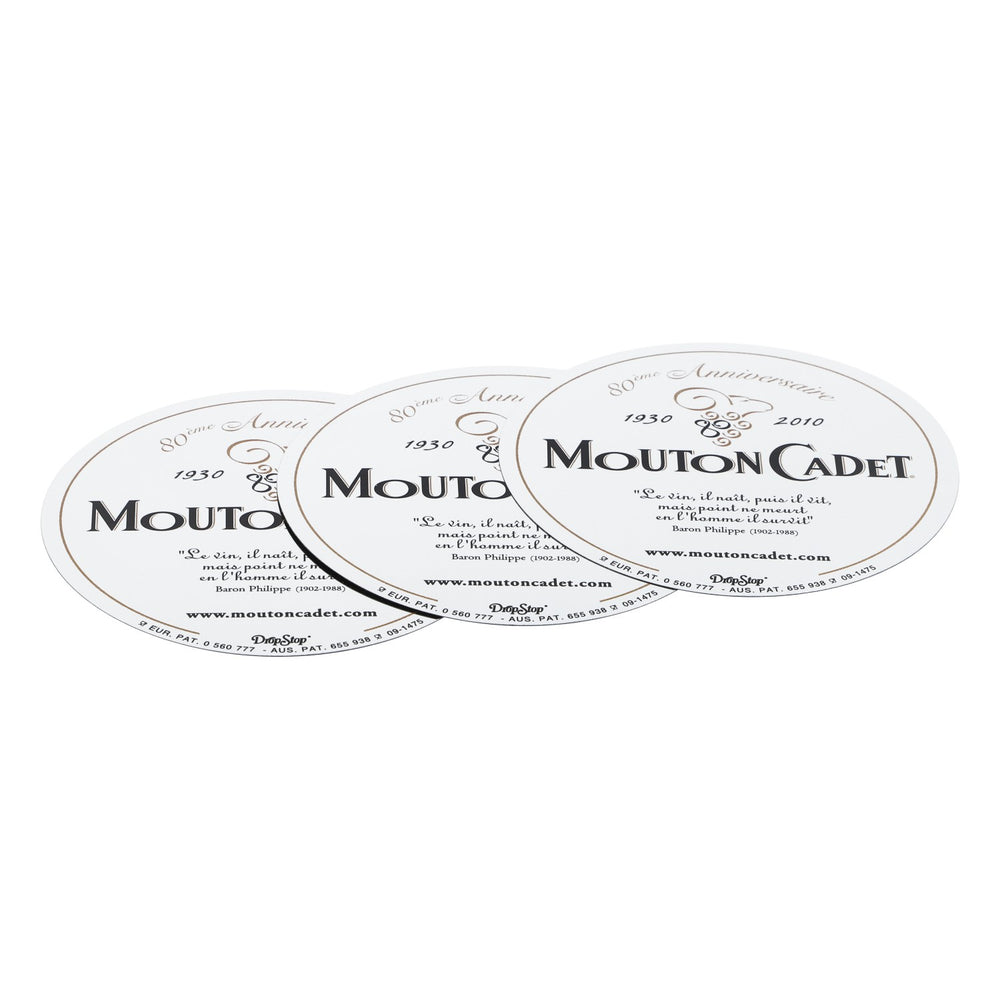 Lot de 3 sous-verres Mouton Cadet, argentés