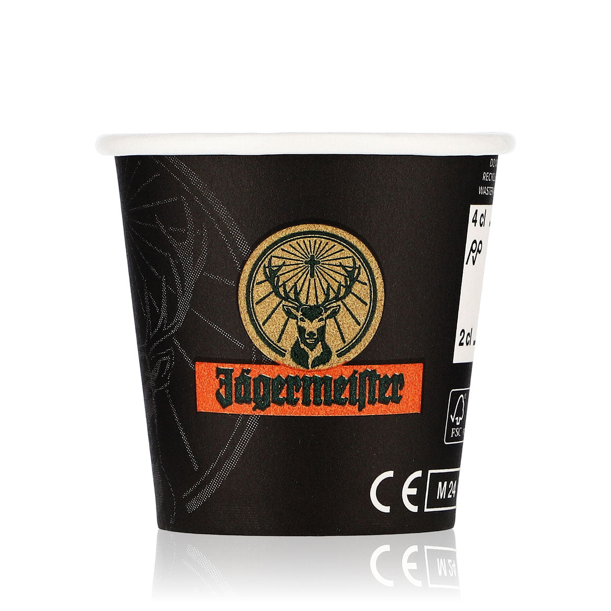 40x verres à shot Jägermeister Stamper courts 2 cl/4 cl jetables en carton – Vue 2