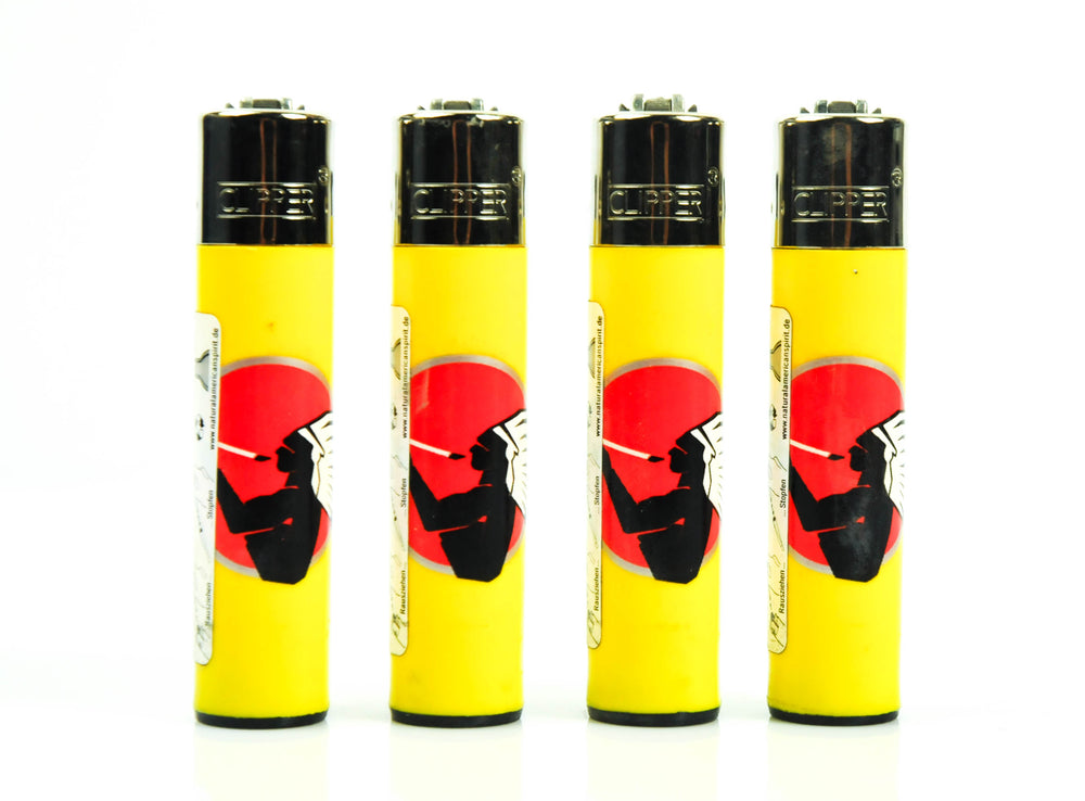 4 briquets American Spirit Tabac Lighter Classic Large Jaune réutilisables Clipper