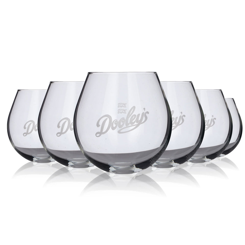 4x Dooleys Toffee XXL Verre à liqueur Verre rond Tipper 2 cl/4 cl Écriture blanche