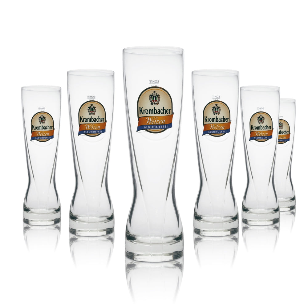 4 verres à bière Krombacher 0,5 l Verre à bière blanche « sans alcool »