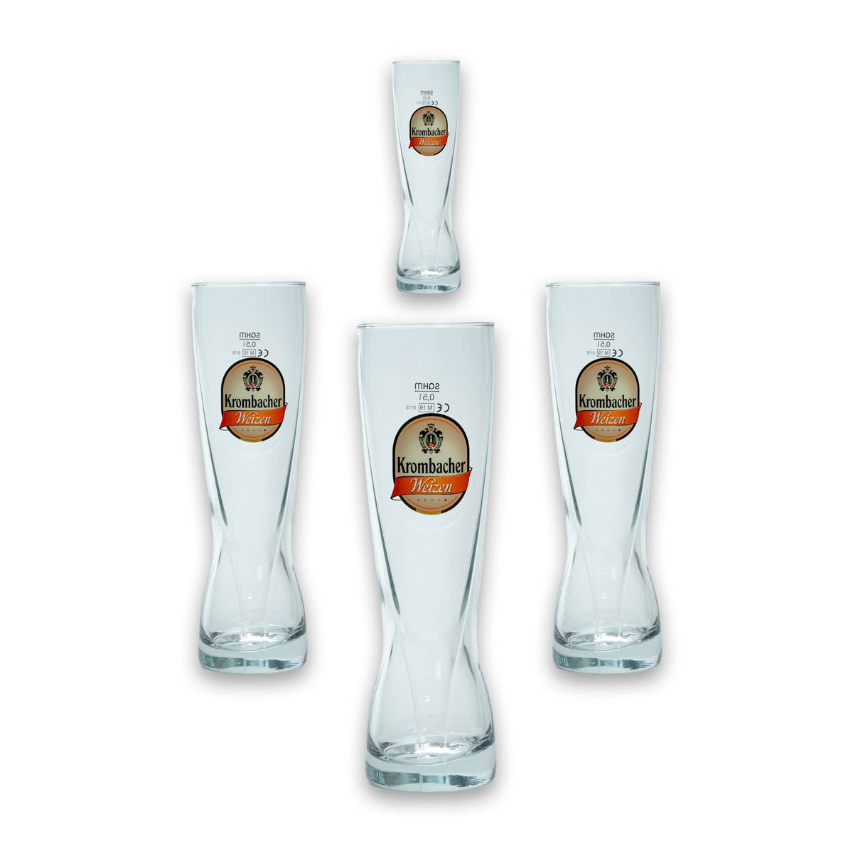 4 verres à bière Krombacher Weizen 0,5 l pour les connaisseurs
