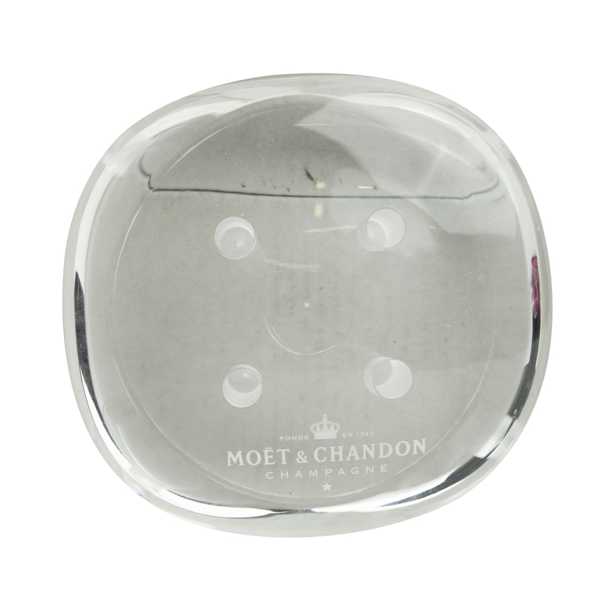 4x porte-verres à champagne Moët & Chandon Tulipe + 4 verres en plastique sur pied rose – Vue 4