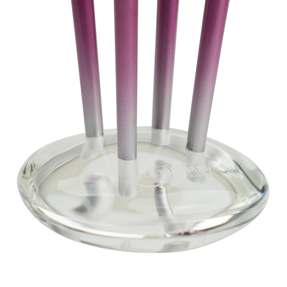 4x porte-verres à champagne Moët & Chandon Tulipe + 4 verres en plastique sur pied rose – Vue 5