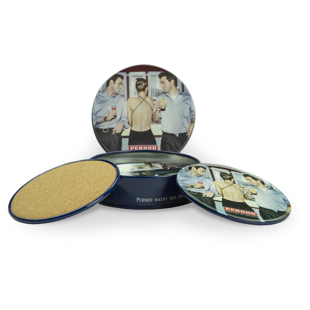 4x Pernod Richard Sous-verres en métal avec liège, 2 de chaque – Vue 2