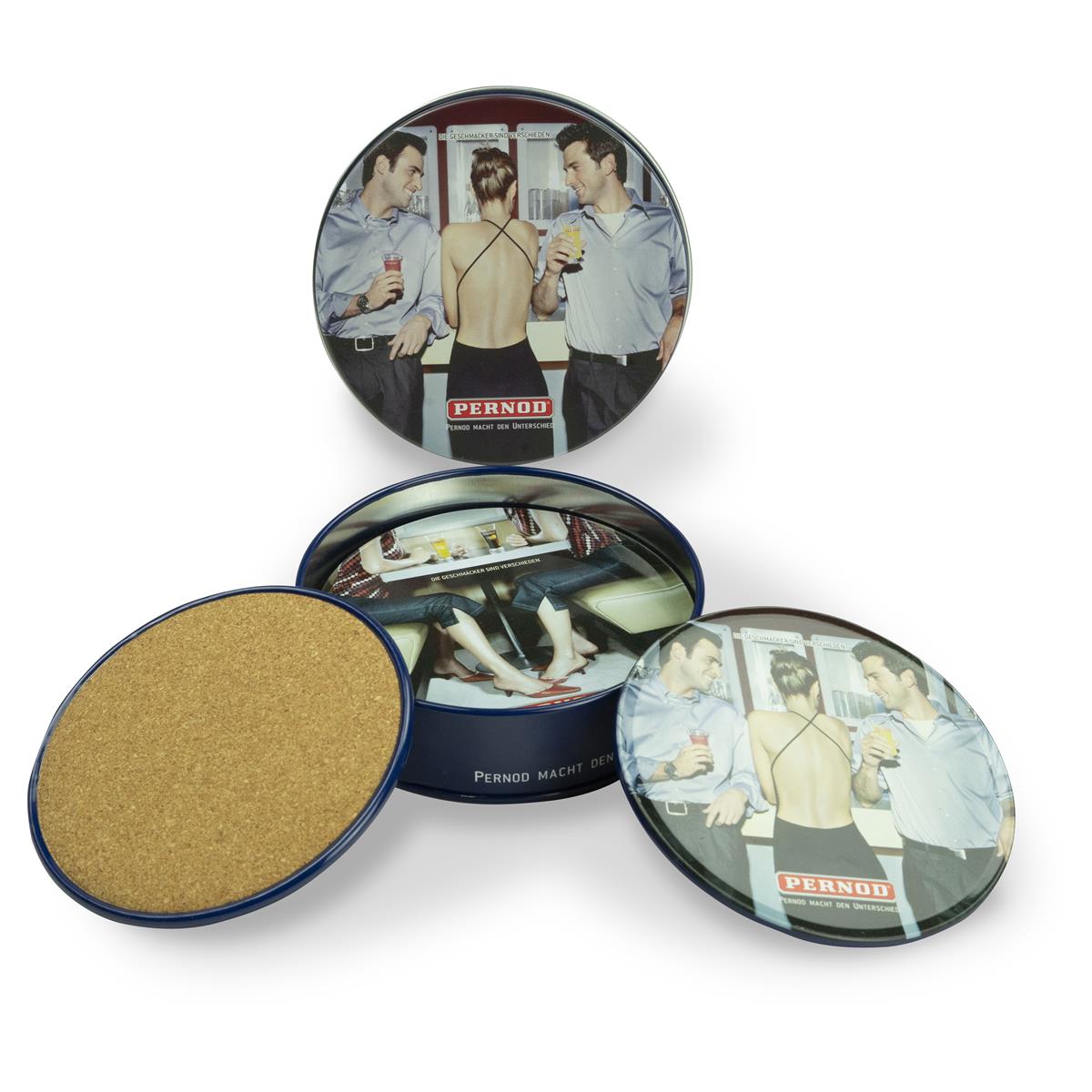 4x Pernod Richard Sous-verres en métal avec liège, 2 de chaque – Vue 3
