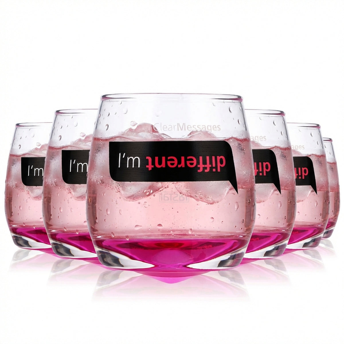 4 verres Rastal en verre 0,2 l Verres design Tumbler Schwenker « I'm different »