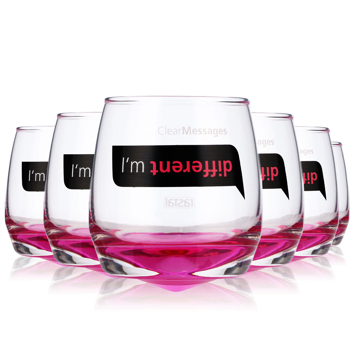 4 verres Rastal en verre 0,2 l Verres design Tumbler Schwenker « I'm different » – Vue 6