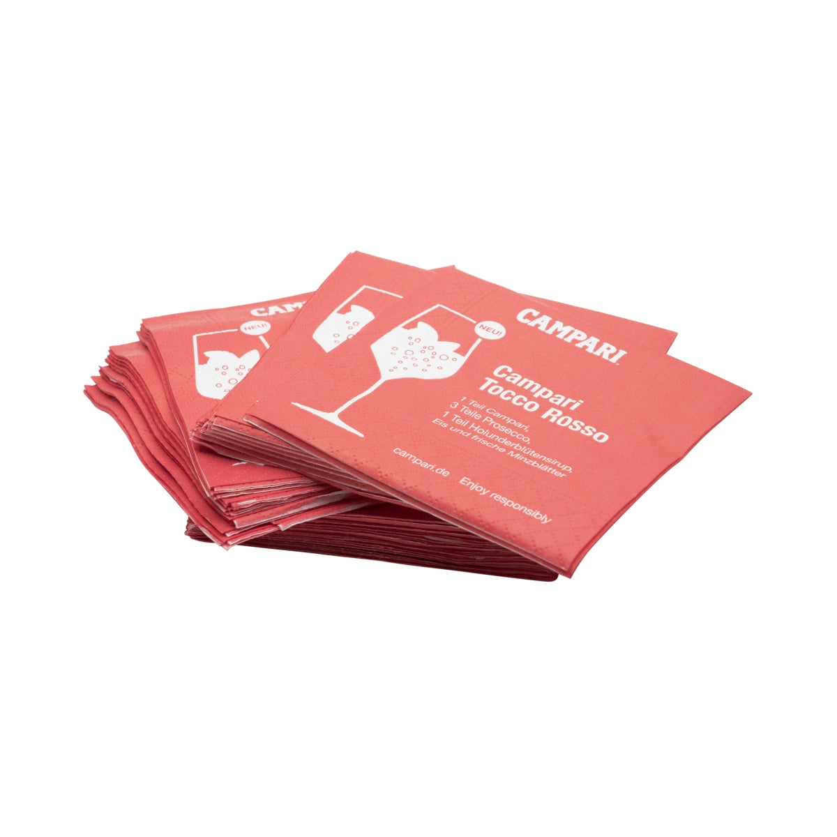 50 serviettes Campari Vermouth rouges Tocco Rosso 12 x 12 cm – Vue 3