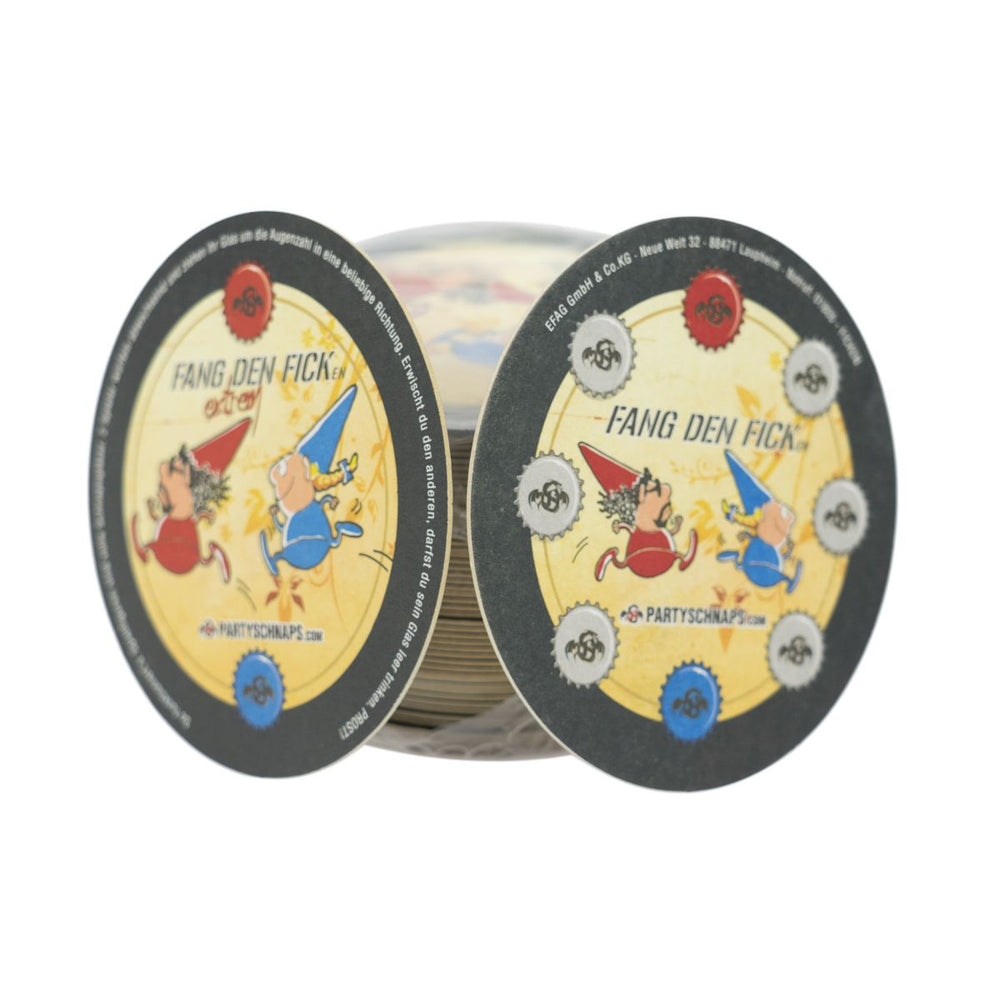 50x sous-verres « Ficken » (baiser) sous-verres de bière avec protection anti-gouttes rond « Fang den Fick » (attrape le baiser)
