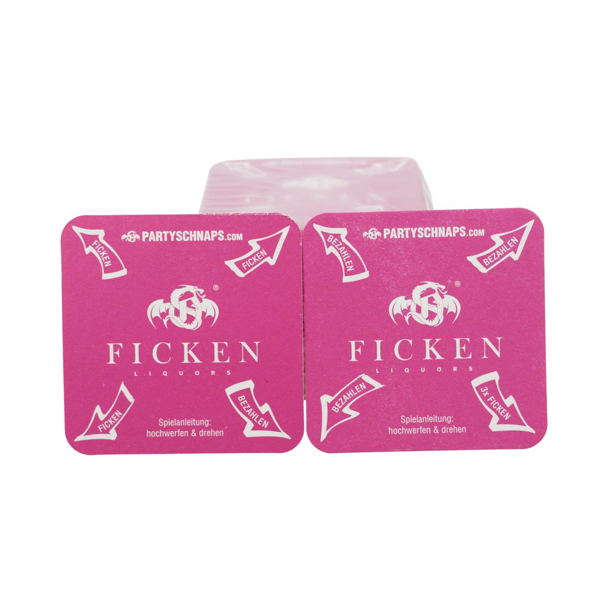 50x sous-verres « Ficken » (baise) avec protection anti-gouttes, rose, pour alcool fort, pour faire la fête – Vue 2