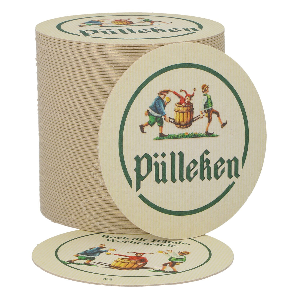 50 sous-verres « Pülleken » « Hoch die Hände » « Week-end »