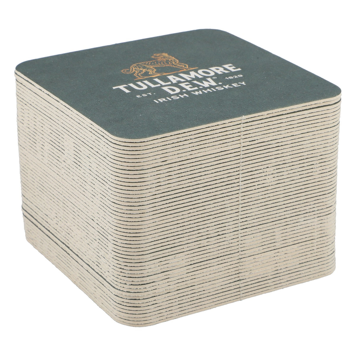 50x sous-verres Tullamore Dew Whisky, sous-verres en verre vert