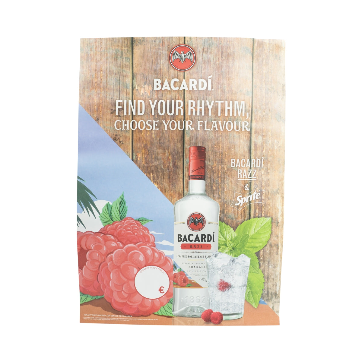 5x affiches Bacardi Rum format A2 Razz publicité décoration de bar prix panneau présentoir
