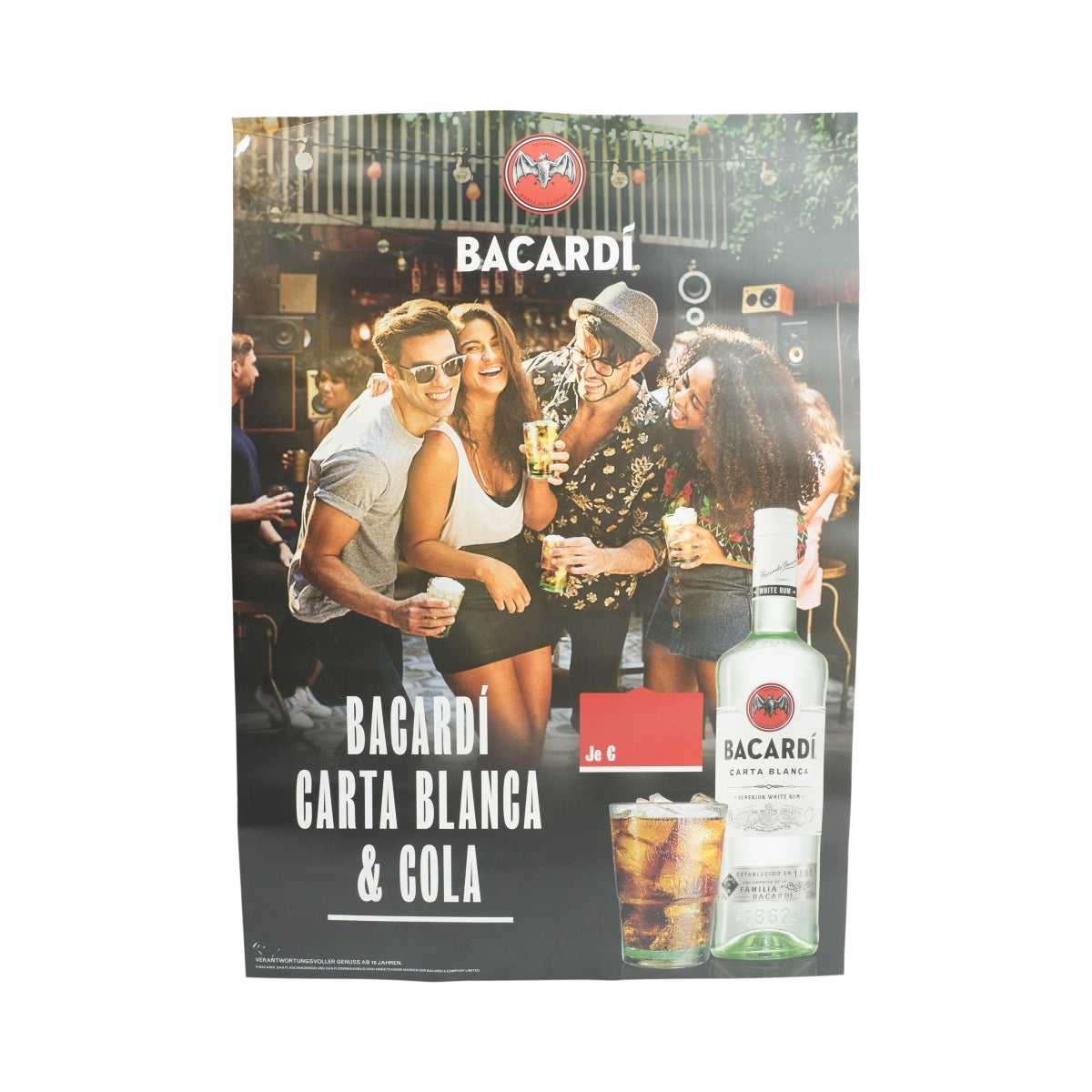 5x affiches Bacardi Rum format A2 Razz publicité décoration de bar prix panneau présentoir – Vue 2