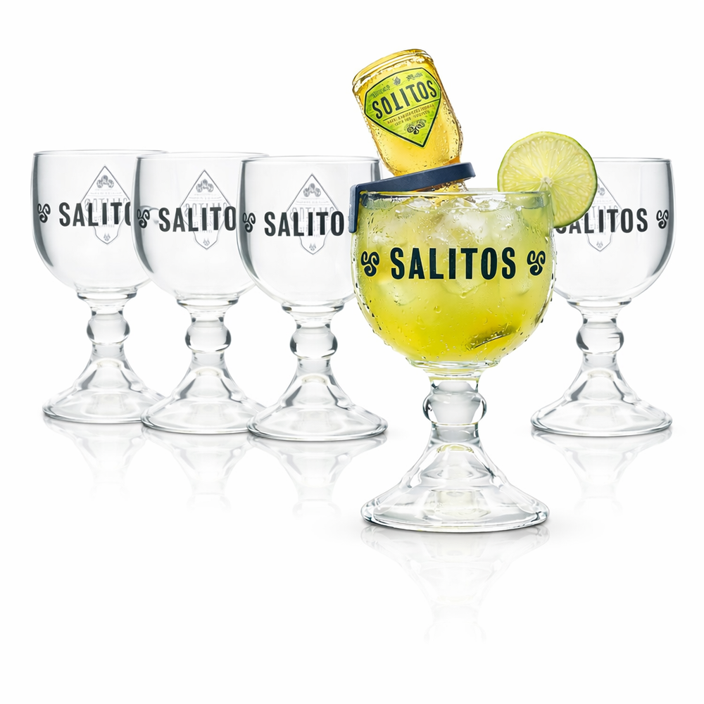 5x Salitos Salrita verre 0,6 l - cocktail long drink apéritif - clip en verre véritable inclus