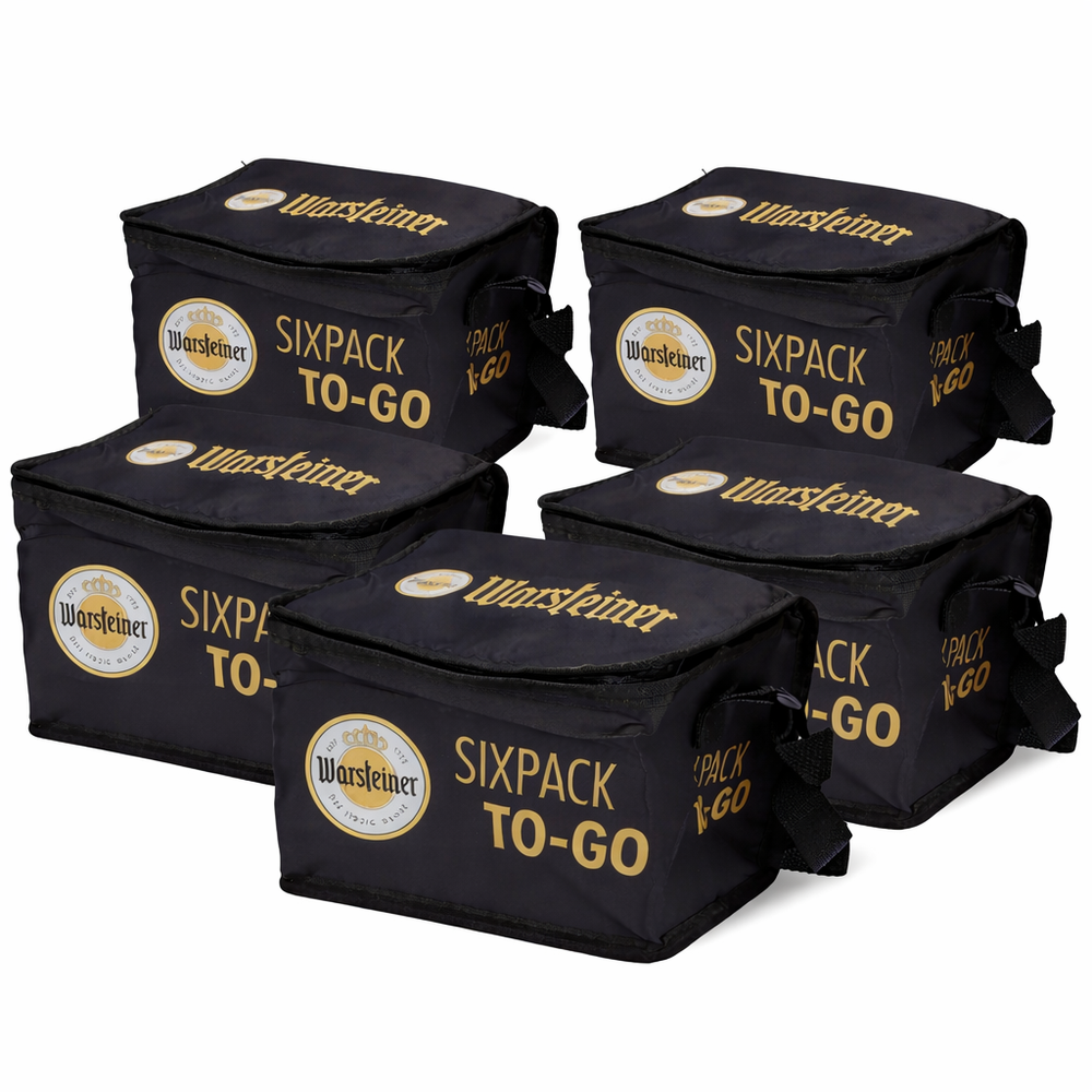 5x Warsteiner Sac isotherme pour bière Sac isotherme pour bière Glacière Sixpack Mini noir