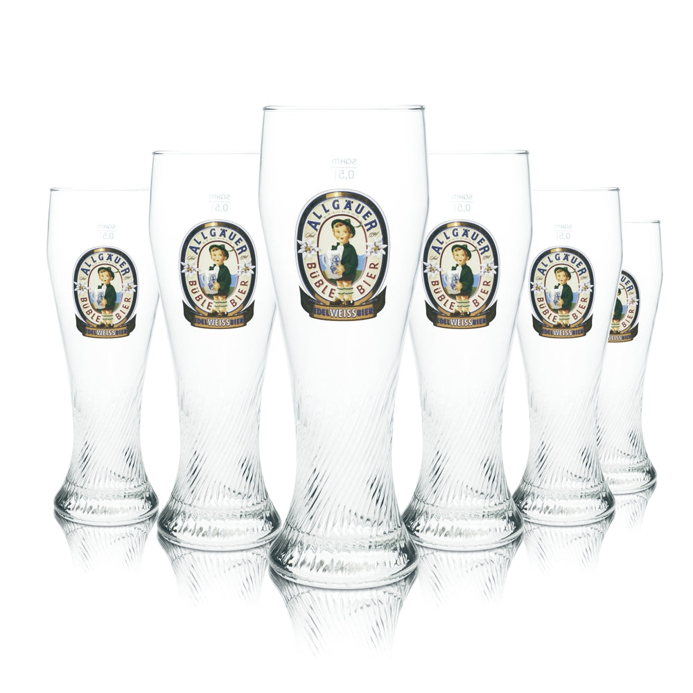6 verres à bière Allgäuer Büble Weizen 0,5 l Sahm neufs