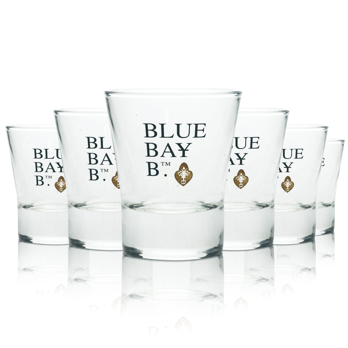 6 verres à schnaps Blue Bay B Rum neufs