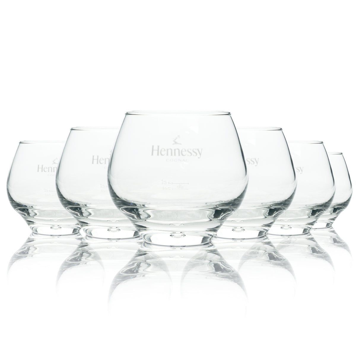 6 verres à cognac Hennessy ronds avec bulle 300 ml, neufs