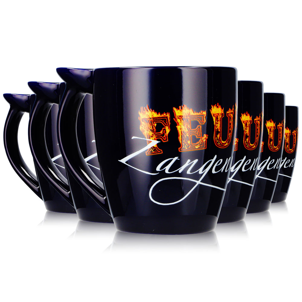 6 tasses à vin chaud Mohaba « Hot-Pot Feuerzangenbowle », bleu cobalt, 0,2 l, graduées