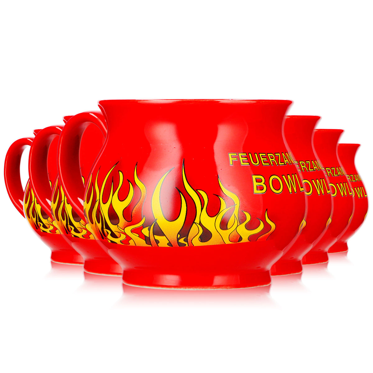 6 tasses à vin chaud Mohaba, forme sphérique, « Feuerzangenbowle », rouge vif, 0,2 l, graduées