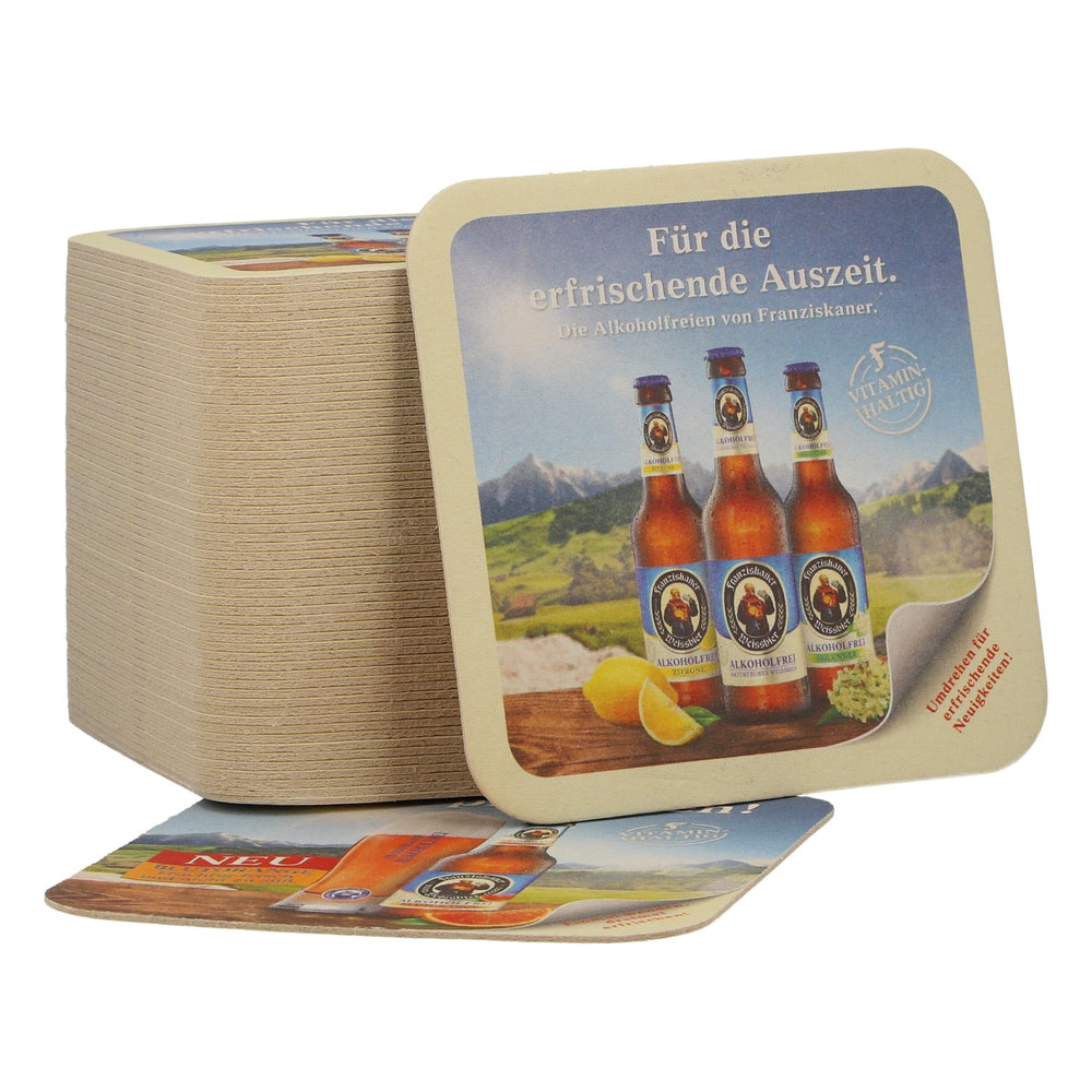Lot de 60 sous-verres Franziskaner, 9,5 x 9,5 cm, « Orange sanguine »