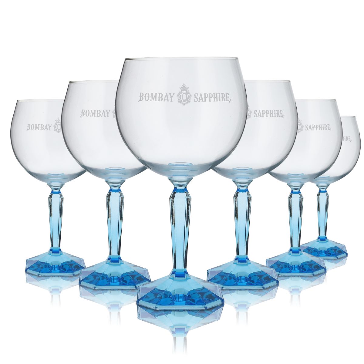 lot de 6 verres à gin Bombay Sapphire 0,68 l – Copa avec pied bleu pour gin tonic – Vue 3