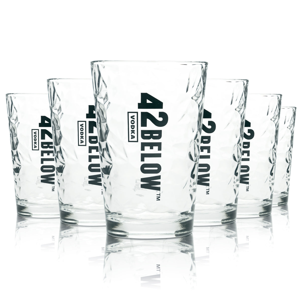 6x 42 Below Vodka Verre 0,4 l Verres à long drink Relief Contour Cocktail Tumbler Ice